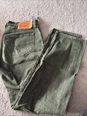 Levi's Olive Green Denim Pants with Red Tab